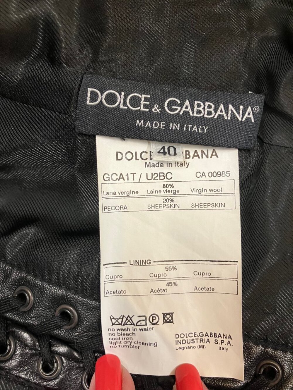 Dolce & Gabbana Wool and Leather Lace-up and Fringe Double Breasted Coat Size 40 - Picture 4 of 4